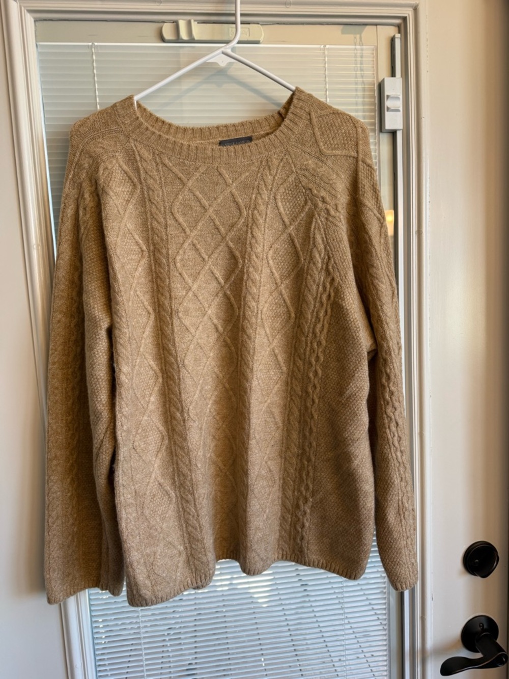 Vince Camuto Camel Cable Crewneck Sweater